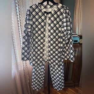 Black and White Plaid Suit Set